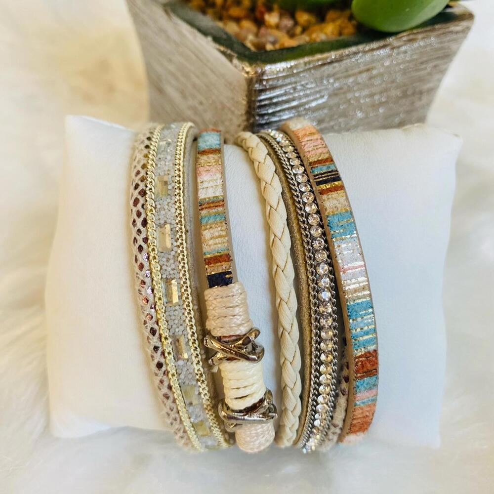 Multi-Strand Boho Chic Women's Bracelet with Magnetic Clasp